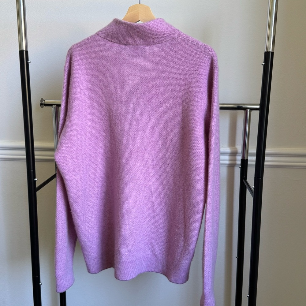 Vineyard Vines Classic Quarter-Zip 100 % Cashmere Sweater Large Lilac Pre-Owned - Picture 5 of 9